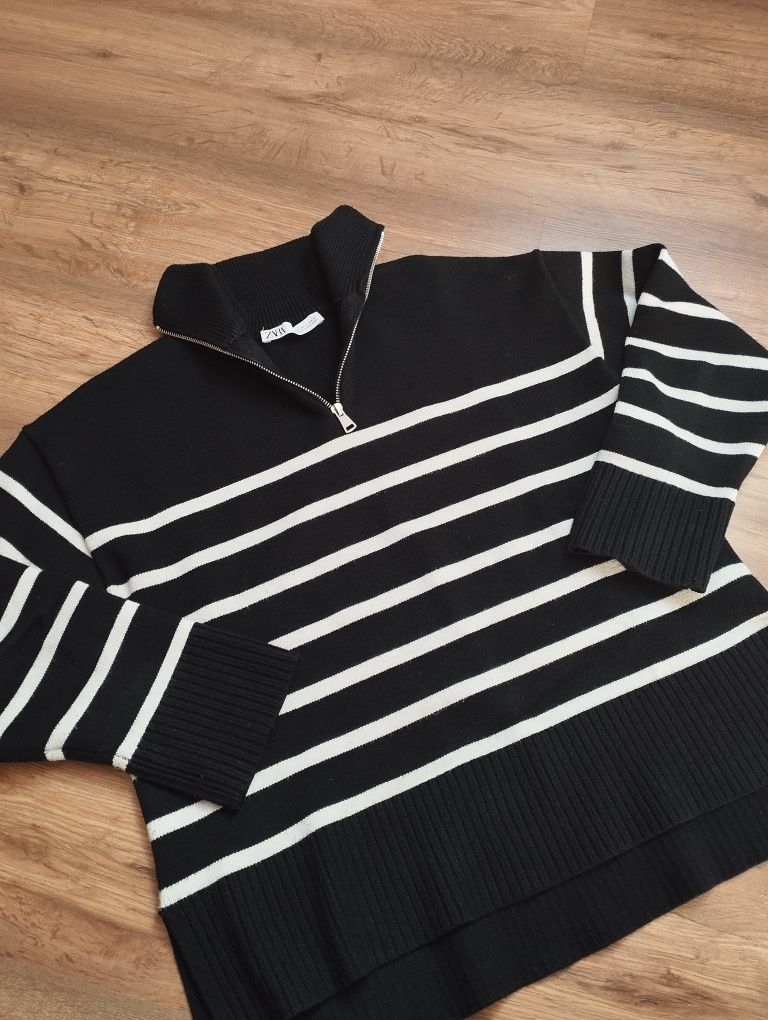 sweter w paski zara