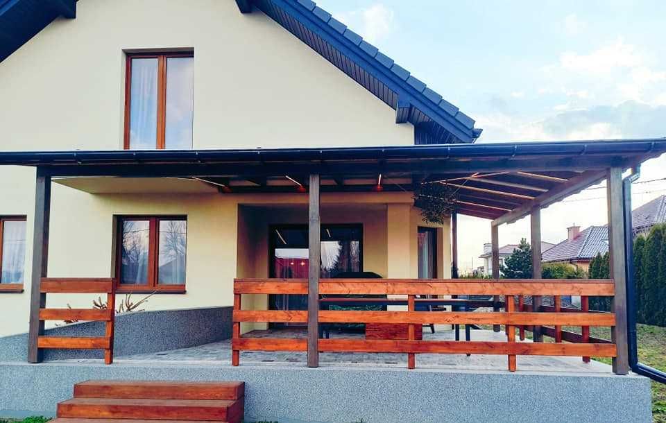 Drewniane Zadaszenie Tarasu Pergola Carport Ruchome deseczki Piaseczno