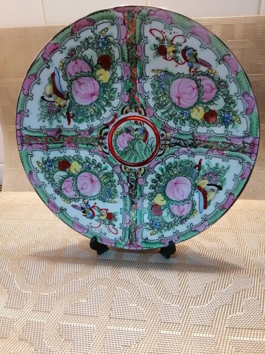 Prato chinês, decorativo, pintado à mão à mão
