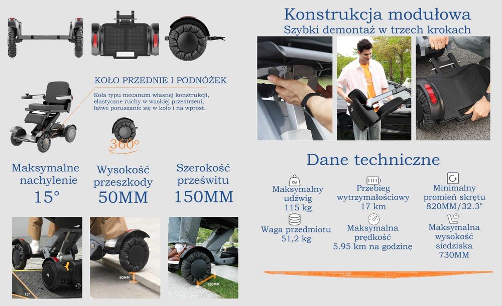 Elektryczny wózek nowej Generacji / Mobilny Robot udźwig 120 kg NOWOŚĆ