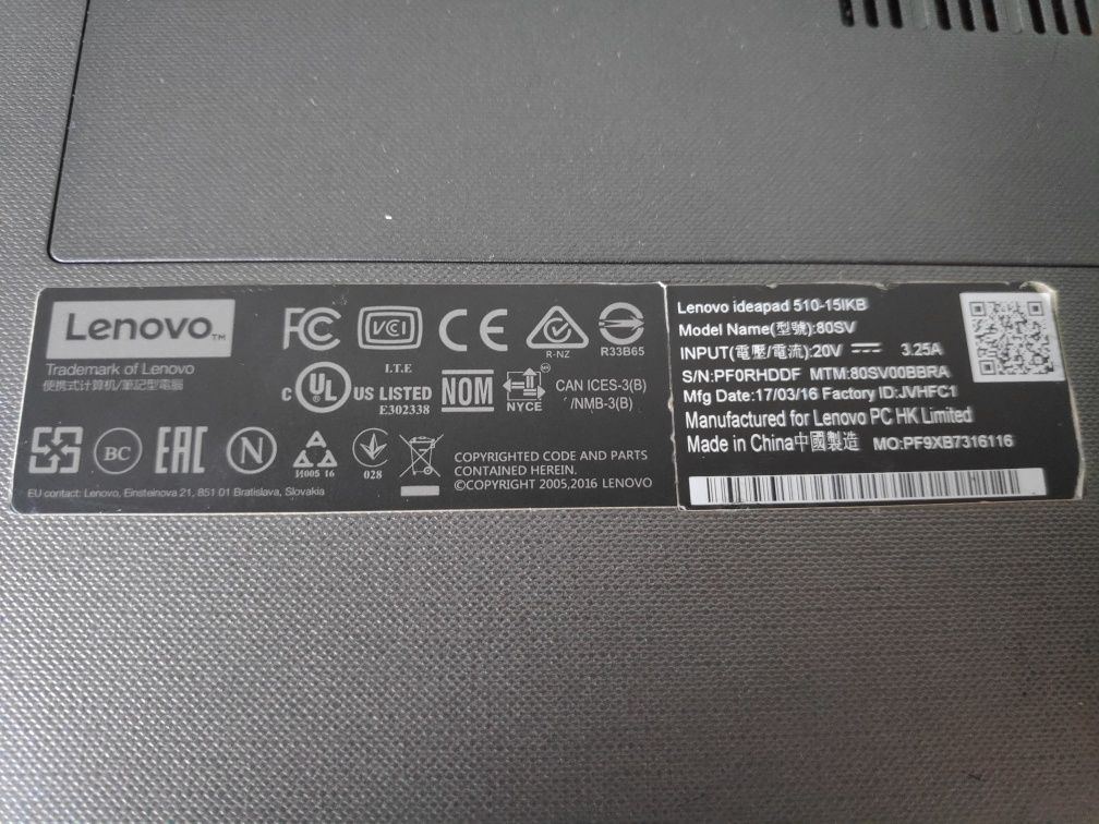 Ноутбук Lenovo v510-15ikb