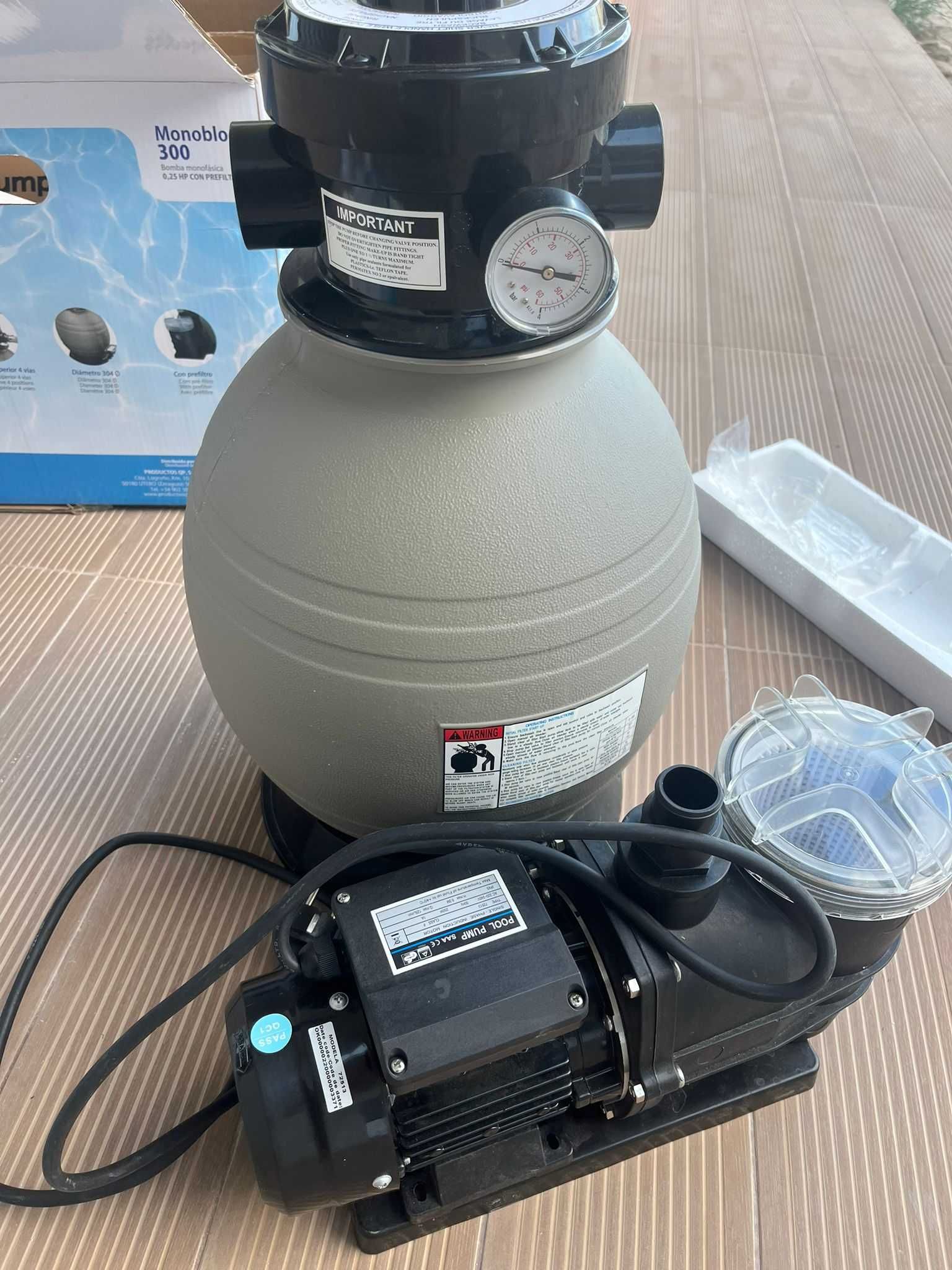 Bomba para piscina monofásica para piscinas até 30 000 litros