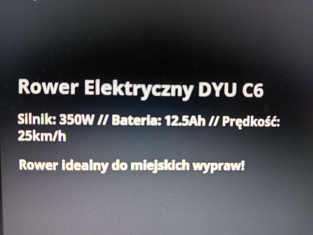 Rower elektryczny DYU biały nowy