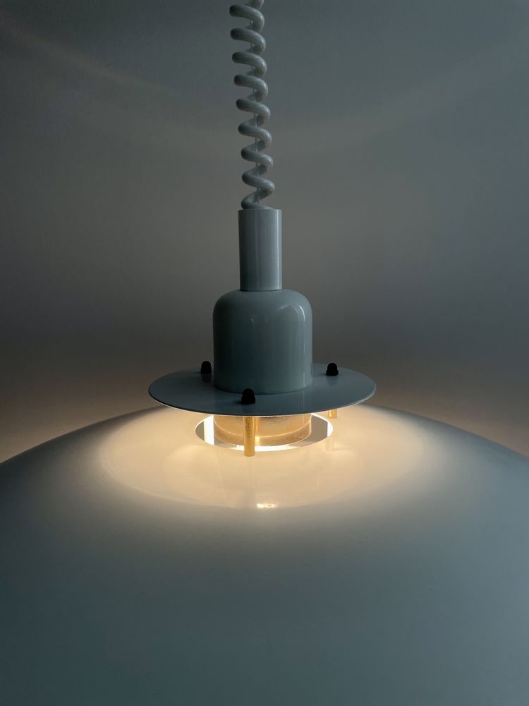 Biała metalowa lampa Primus, Belid, Szwecja vintage, lata 80