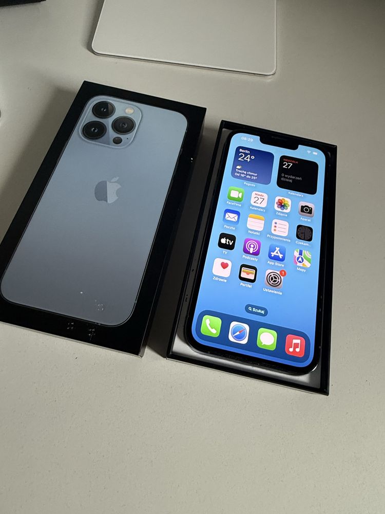 iPhone 13 Pro 128gb Sierra Blue Idealny Bateria 100%