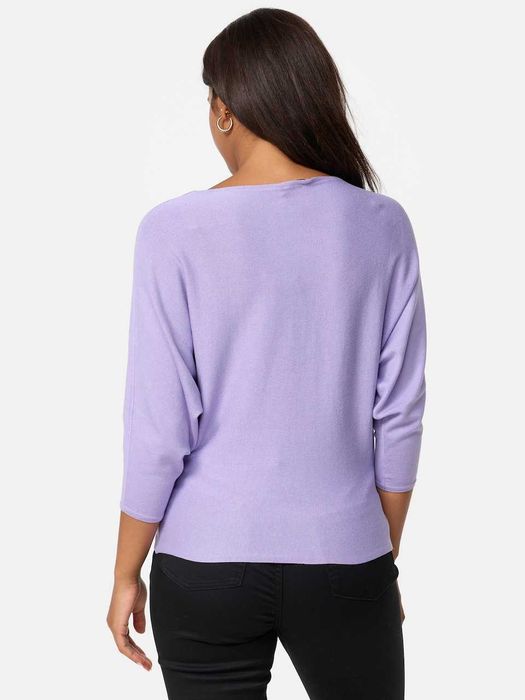 NOWY sweter nietoperzowy z wiskozy rękawy ¾ liliowy nietoperz Orsay S