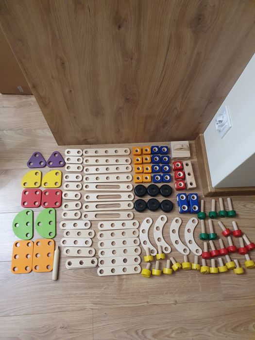 Klocki drewniane konstrukcyjne pintoy duży zestaw
