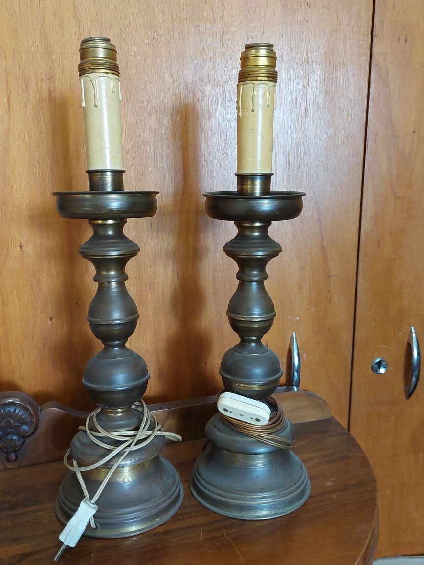 Par candeeiros candelabros vintage
