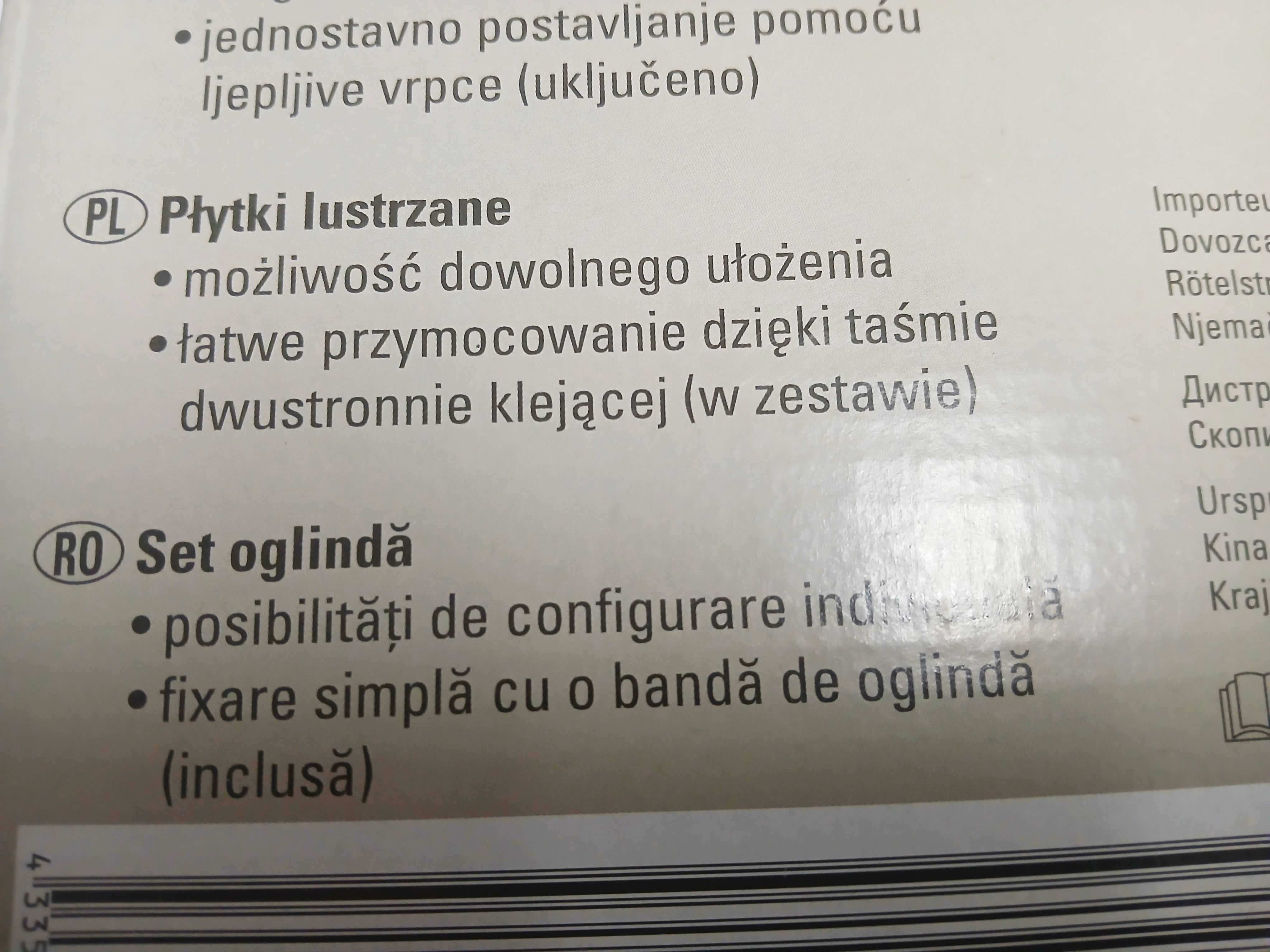 Płytki lustrzane ścienne samoprzylepne 20 x 20