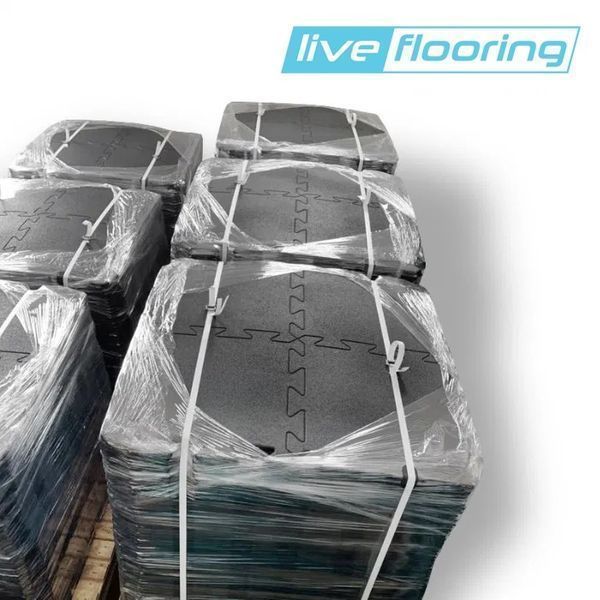 Profesjonalna podłoga sportowa. Mata gumowa 100 x 100 cm. LIVEFLOORING