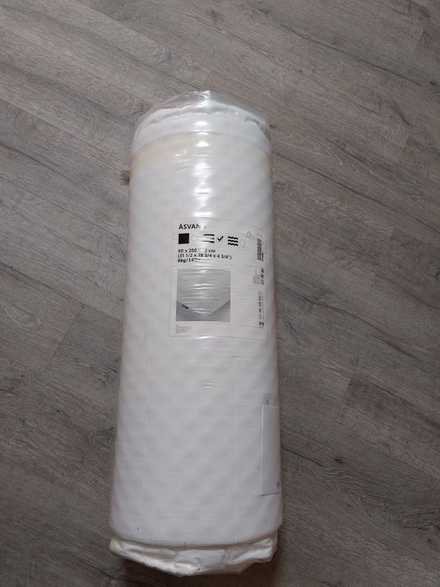 IKEA ASVANG (ІKEA АСВАНГ), Поролоновий матрац, жорсткий/білий, 80x200