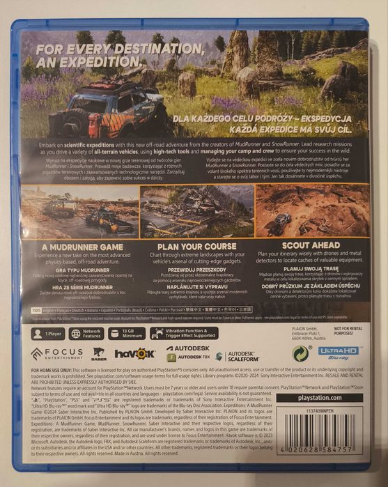 Gra eXpedition a mudrunner game ps5 Playstation 5