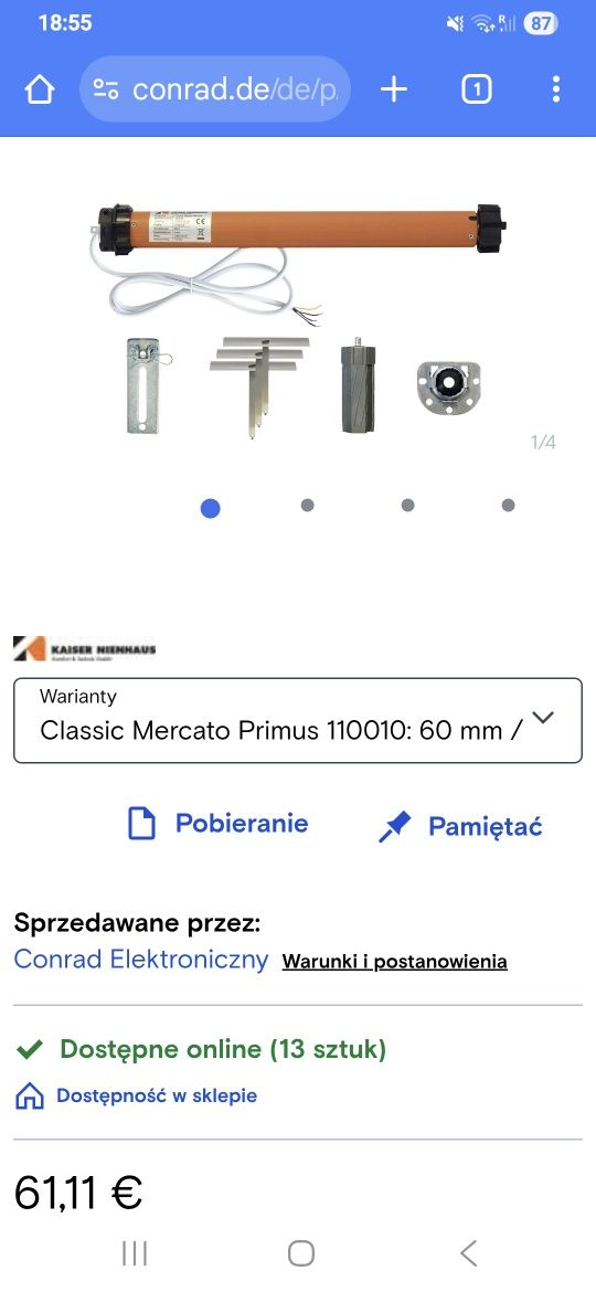 Motory do rolet nowe