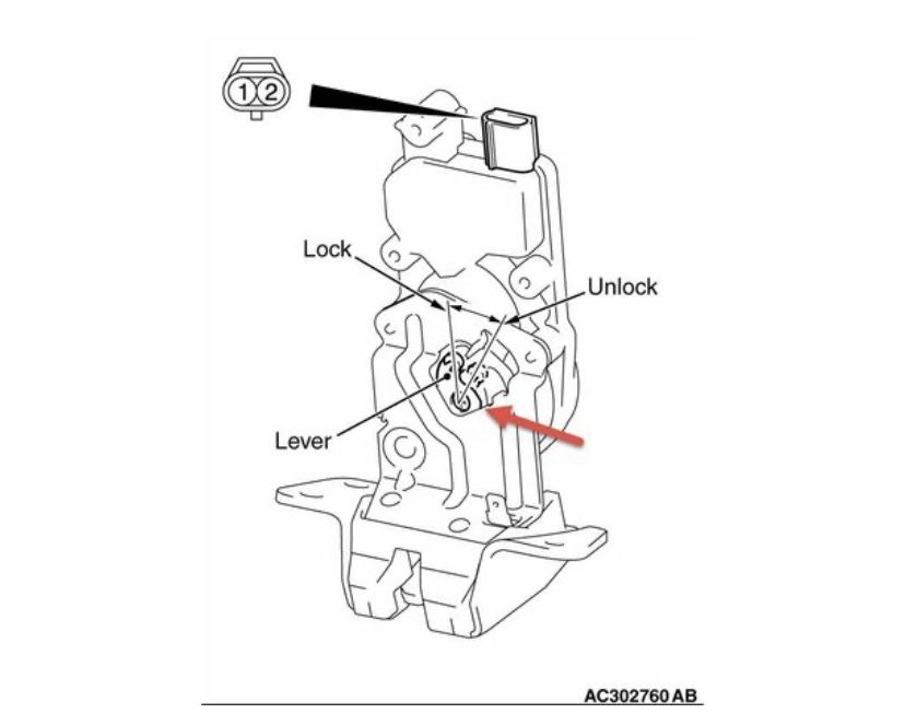 Крючок рычаг замка багажника Mitsubishi Outlander, ASX, Colt. MR959620