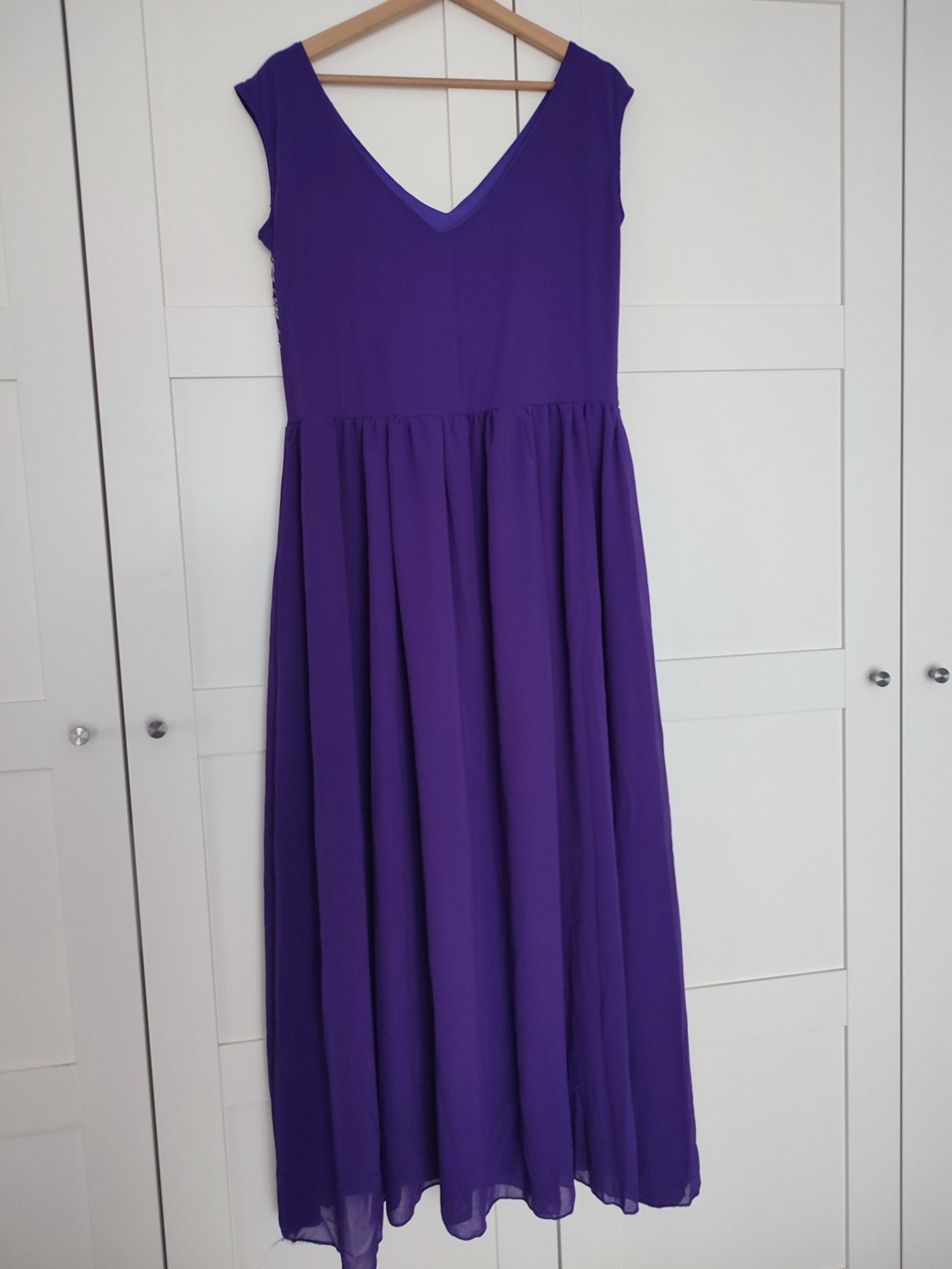 Sukienka fioletowa elegancka na wesele  46 Sydneys Closet