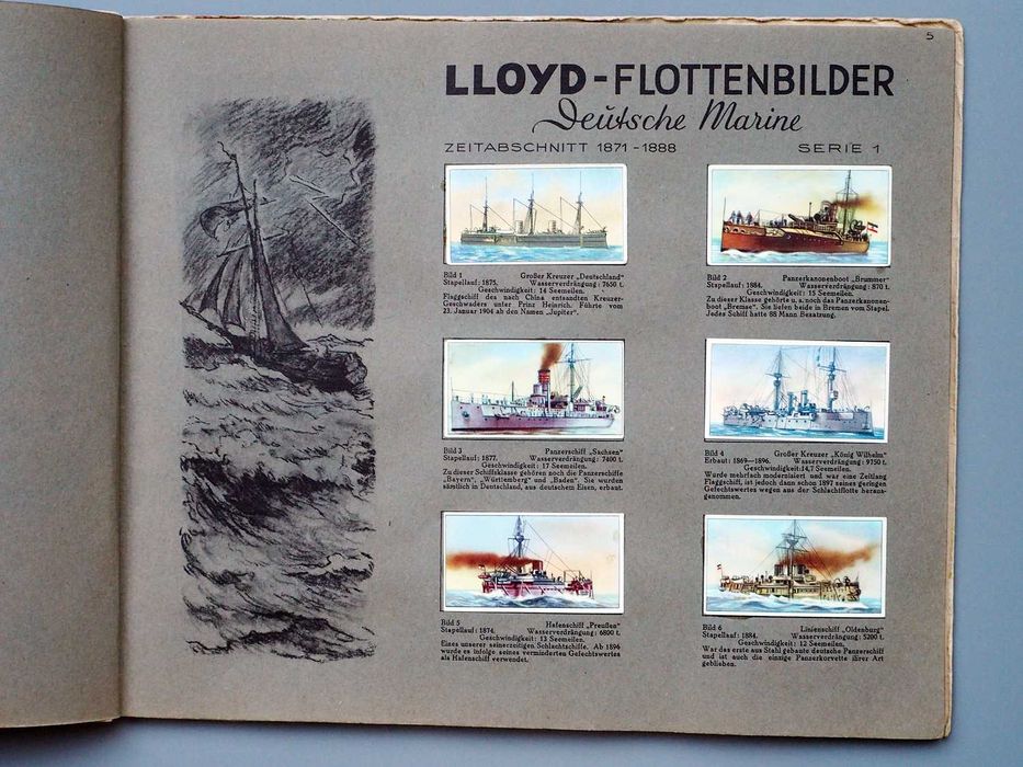 Caderneta de Cromos Antiga Alemã - Marinha - 1932