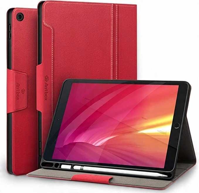 Skórzane Etui Antbox do iPada iPod 10.2 (9. / 8. / 7. gen) czerwone