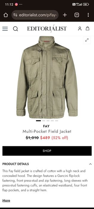 Продам стильну куртку FAY Multi-Pocket Field Jacket