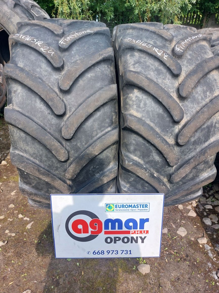 540/65R24 Firestone opony używane rolnicze para