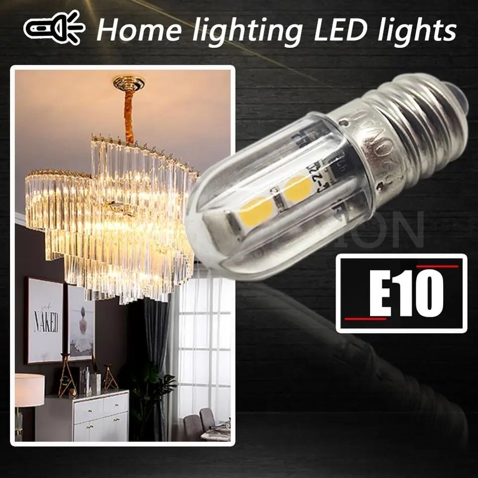 Цоколь E10 лампочка LED 220v