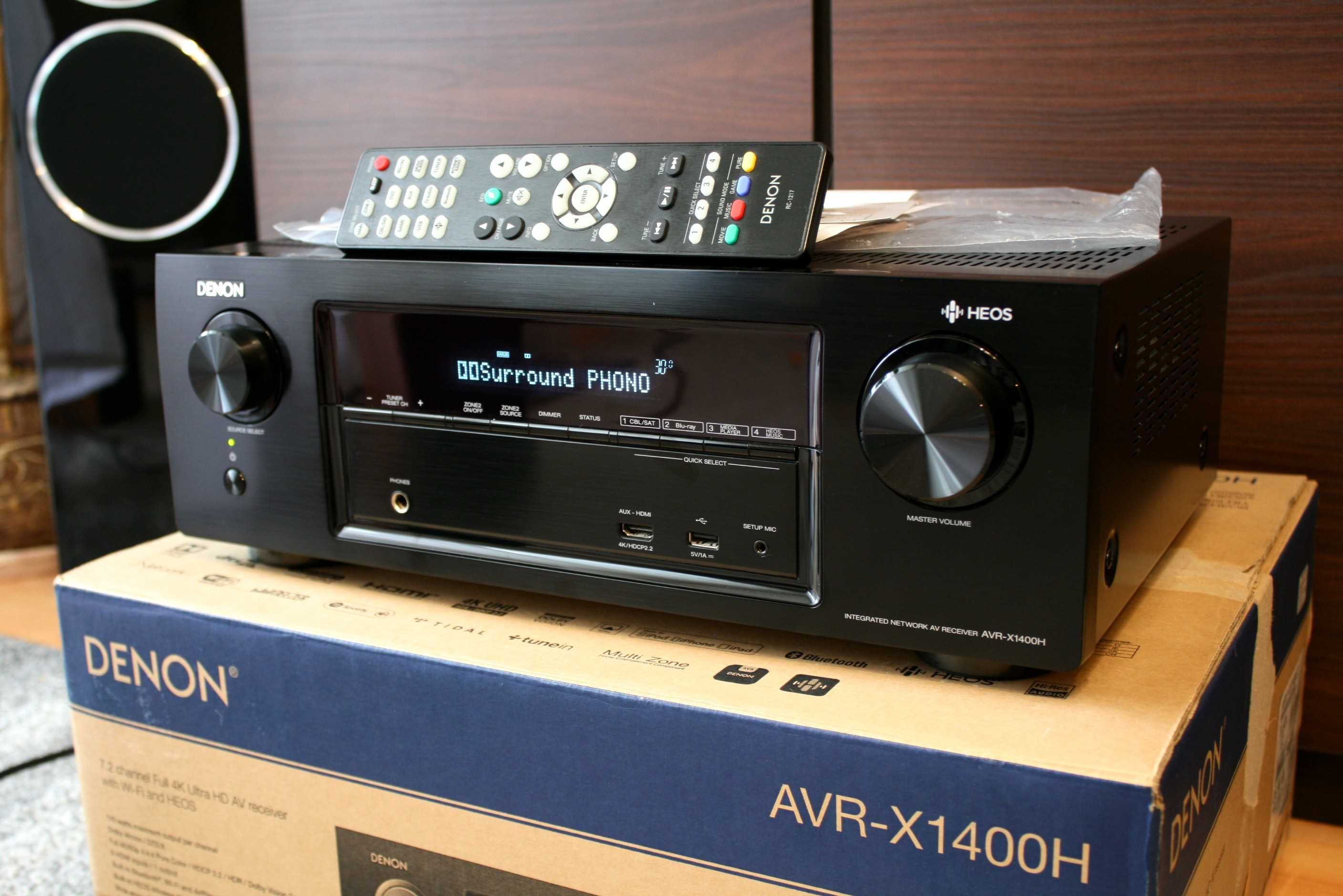 Amplituner Denon AVR X 1400 Atmos Bluetooth WiFi HDMI 2.2 Spotify