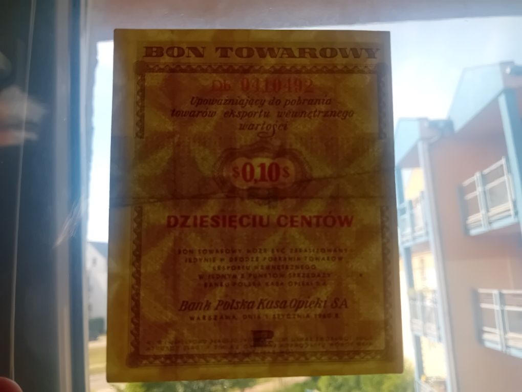 10 centów Bon Pewex 1960 rok