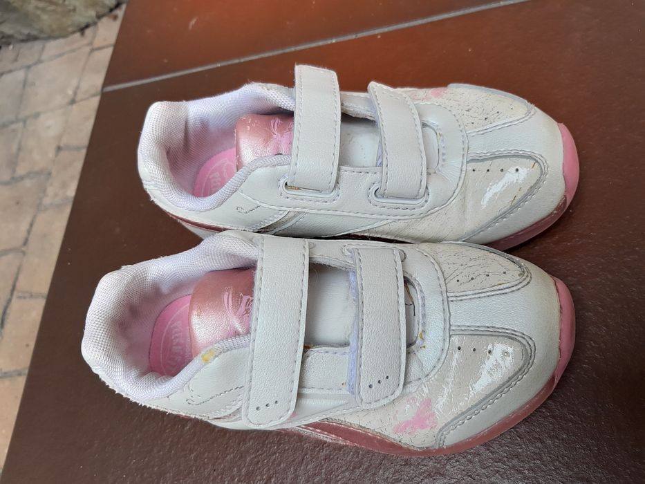 Reebok rozm.25 Adidasy na rzepy białe różowe świecące
