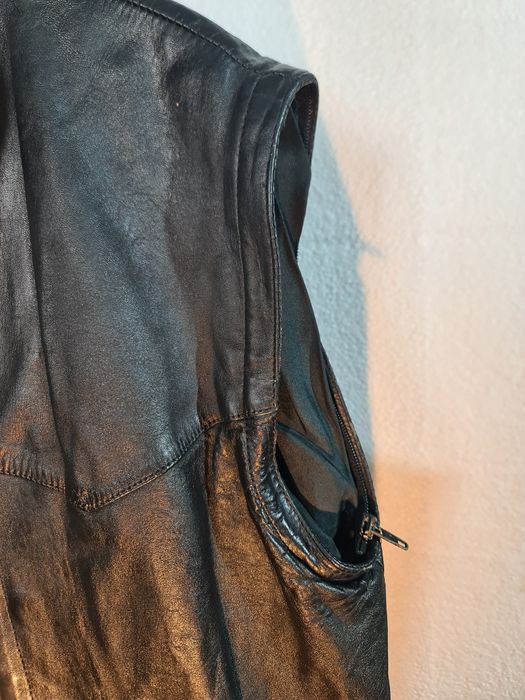 Colete cabedal vintage homem usado