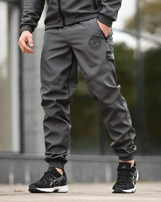 Чоловічий спортивний Softshell Зимовий костюм Stone grot grey