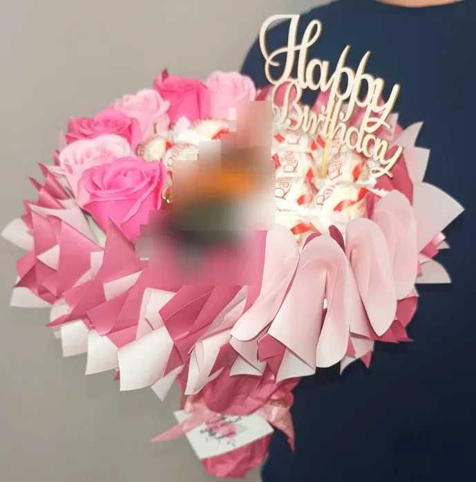 Bukiet różowy kobiecy! Dzień Mamy, urodziny, imieniny, dla ukochanej!
