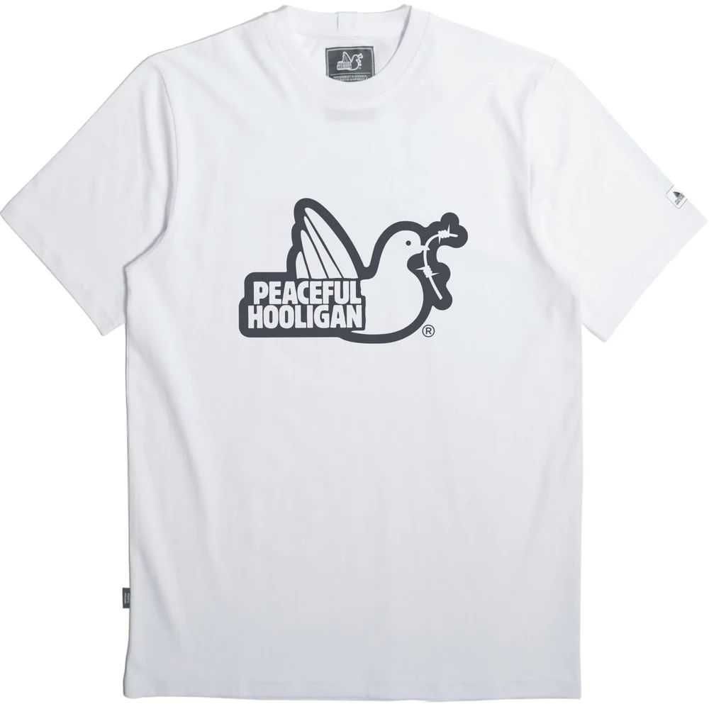 Peaceful Hooligan / Outline Dove T-shirt / Biały