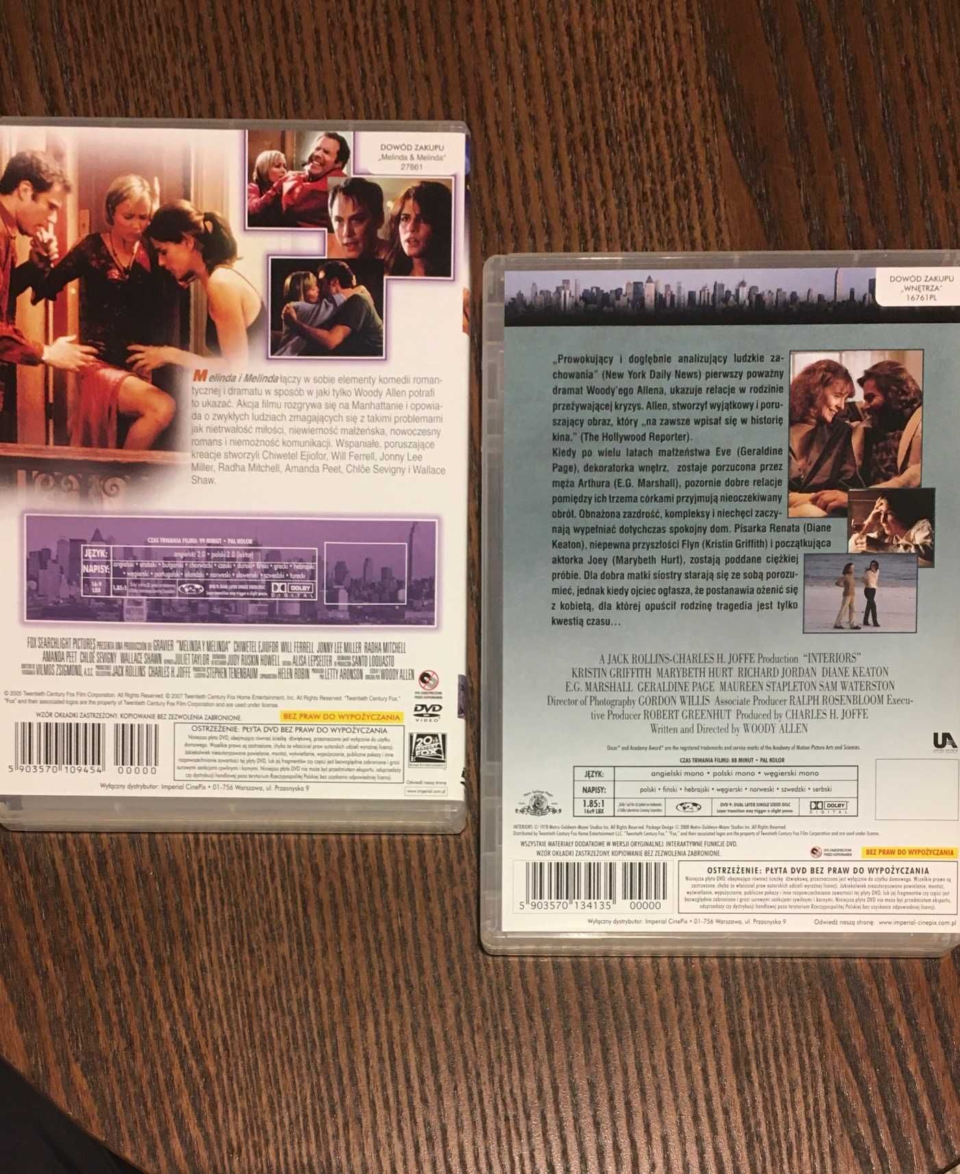 Wnętrza, Mellinda i Mellinda reż. Woody Allen na DVD