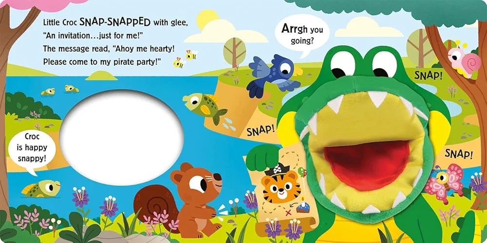 Have You Ever Met a Snappy Croc? finger puppet book pacynka angielski