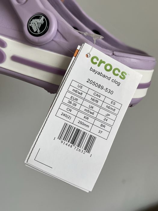 Crocs bayaband lavender m6w8 38 крокси баябенд лаванда жіночі