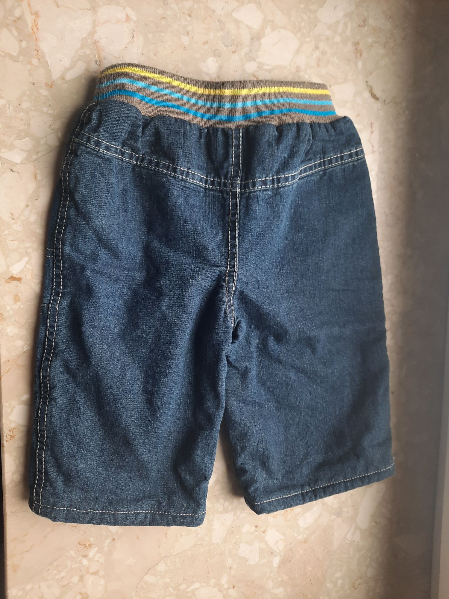 Ocieplane spodnie jeansowe niemowlęce dla chłopca r. 74