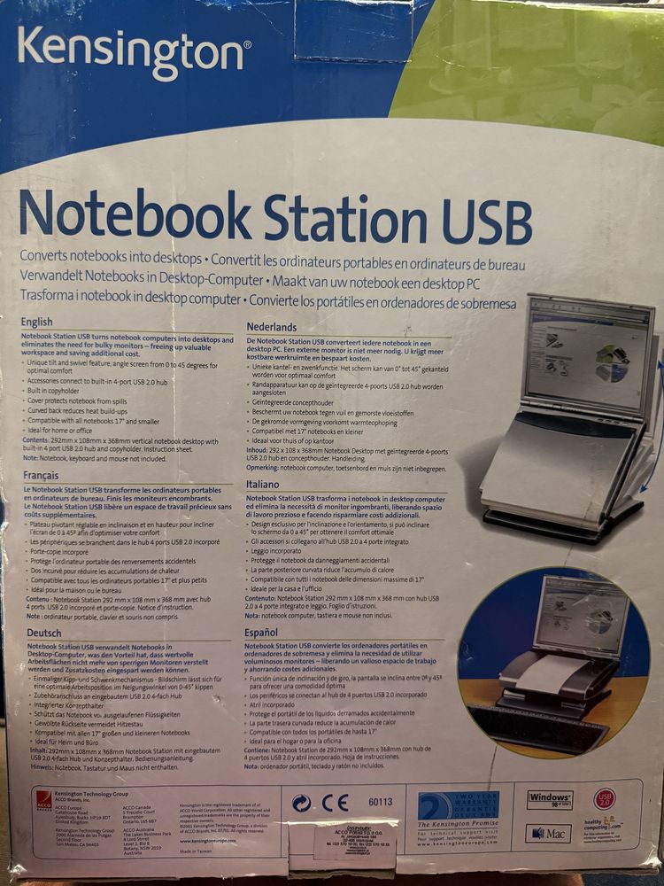 Kensington Notebook station USB stacja dokująca do laptopa 17"