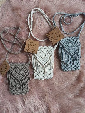 Etui, torebka na telefon makrama hand made