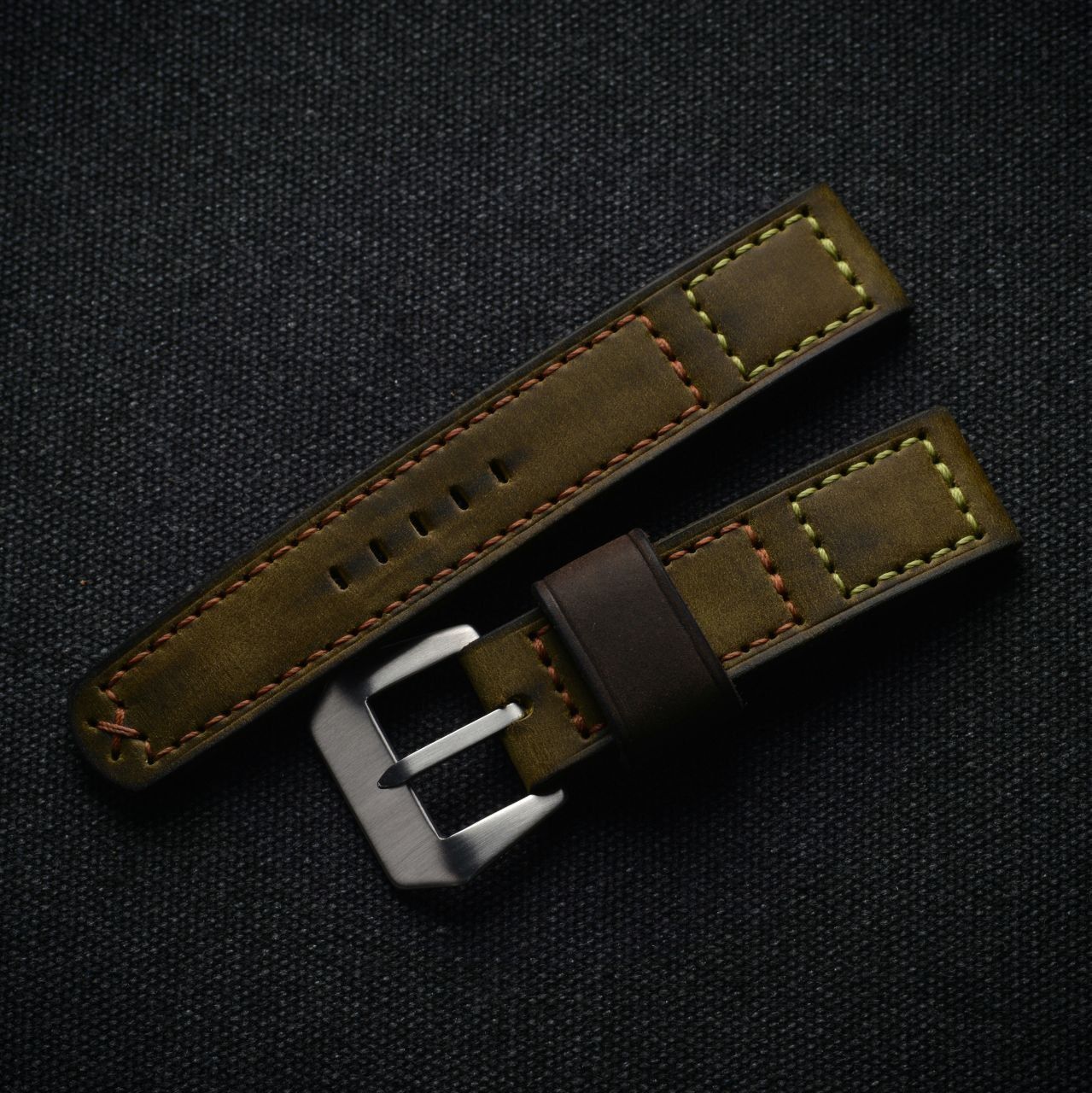 Ремешок для часов 22 мм ручной Кожаный браслет Ручная работа Ремінець