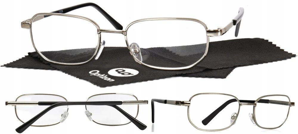 Okulary Korekcyjne Mocne Metalowe Plus Dwa I Pół +2,50 Do Czytania