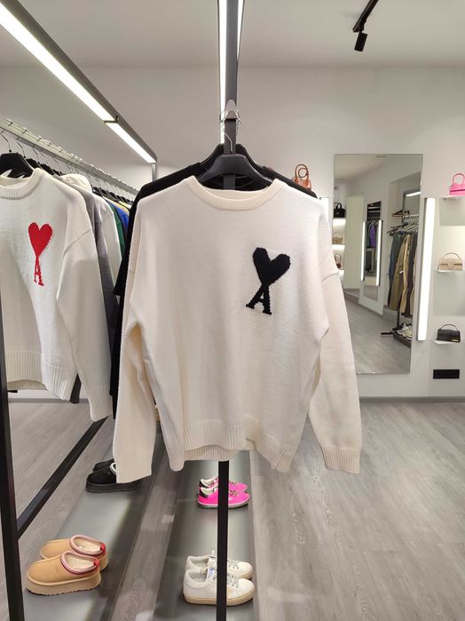 Светр AMI Paris Ami De Coeur Oversize Sweater Off White