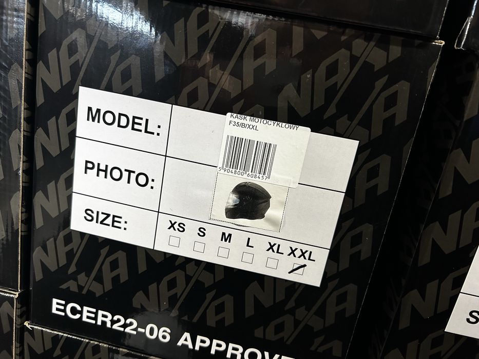 Kask motocyklowy NAXA F35 rozmiar XXL 63-64cm, czarny matt, Blenda!
