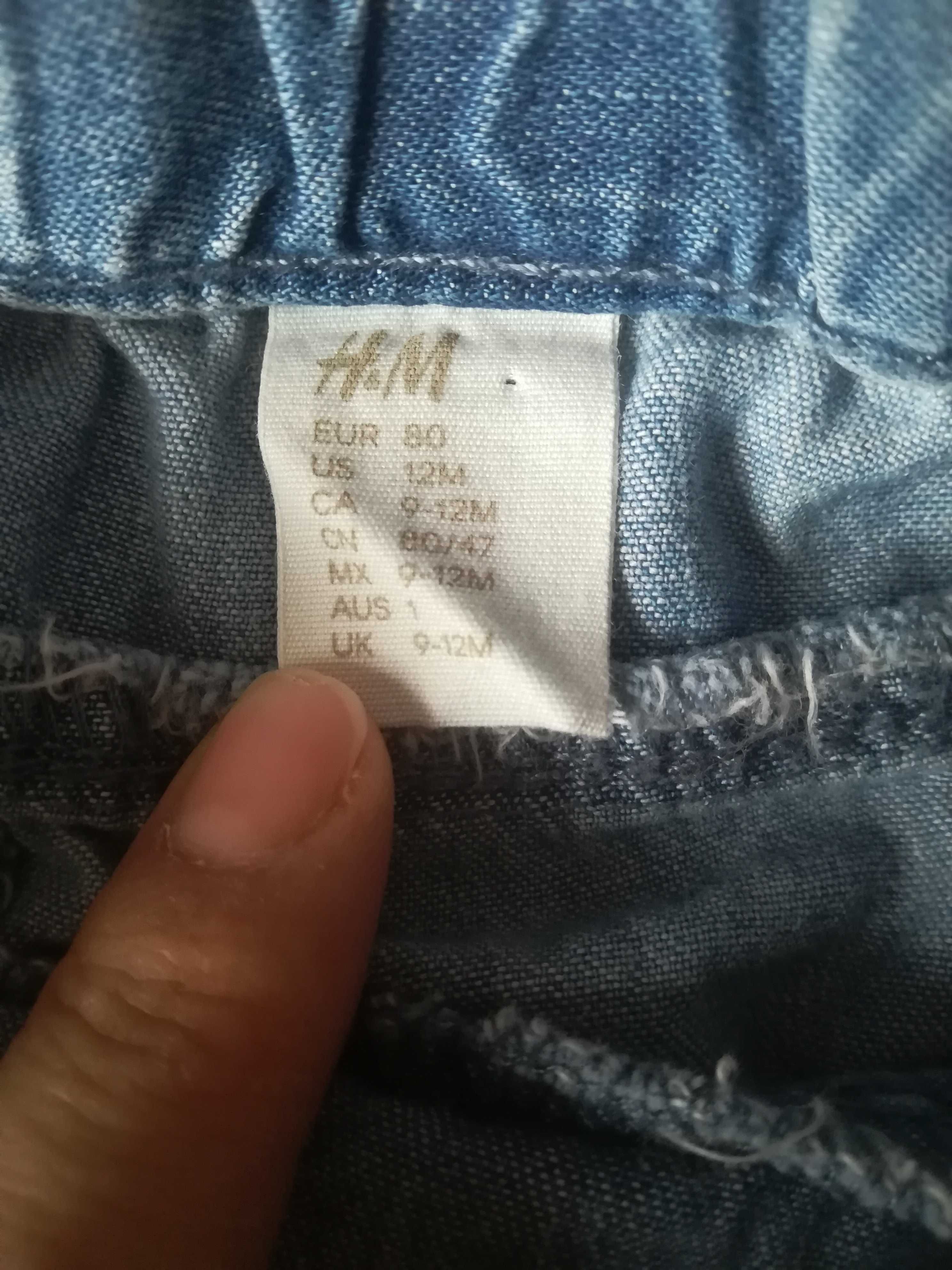 Spodnie H&m 80, zestaw bluzki 80