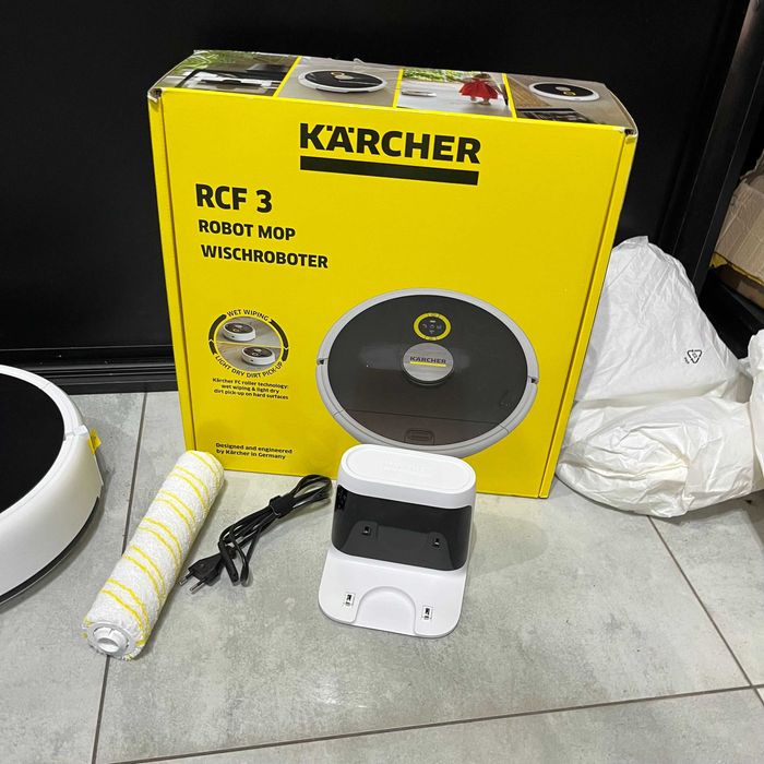 Robot sprzątający mopujący Karcher RCF 3 z kartonem – Zestaw
