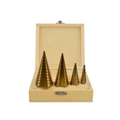 Wiertła stopniowe stożkowe zestaw 4-39mm 4szt Geko