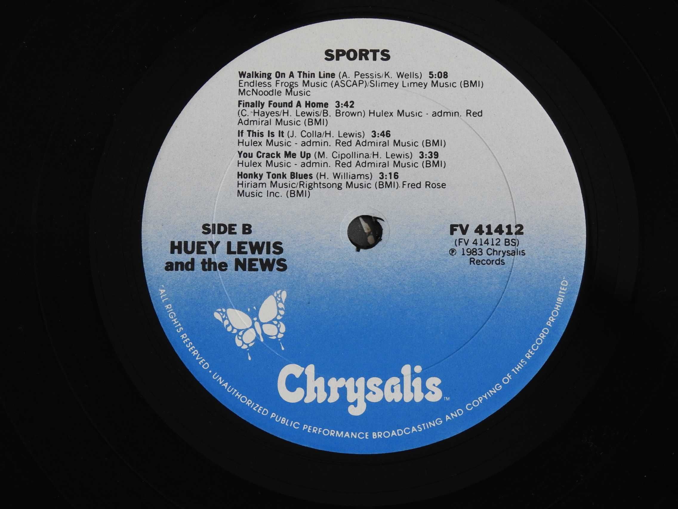 Huey Lewis And The News Sports LP оригинал 1983 USA EX+ в плёнке 1pres