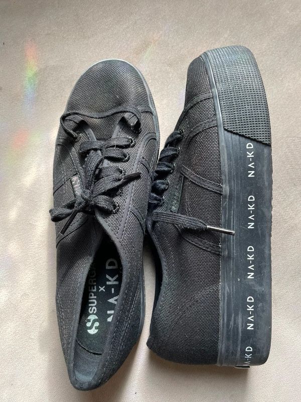 Trampki Na-kd x Superga na platformie czarne 41 logo