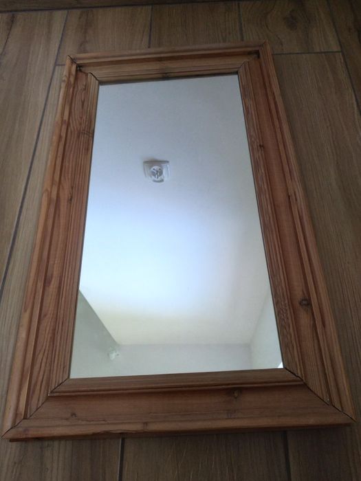 Lustro drewniane piękne sosna stare