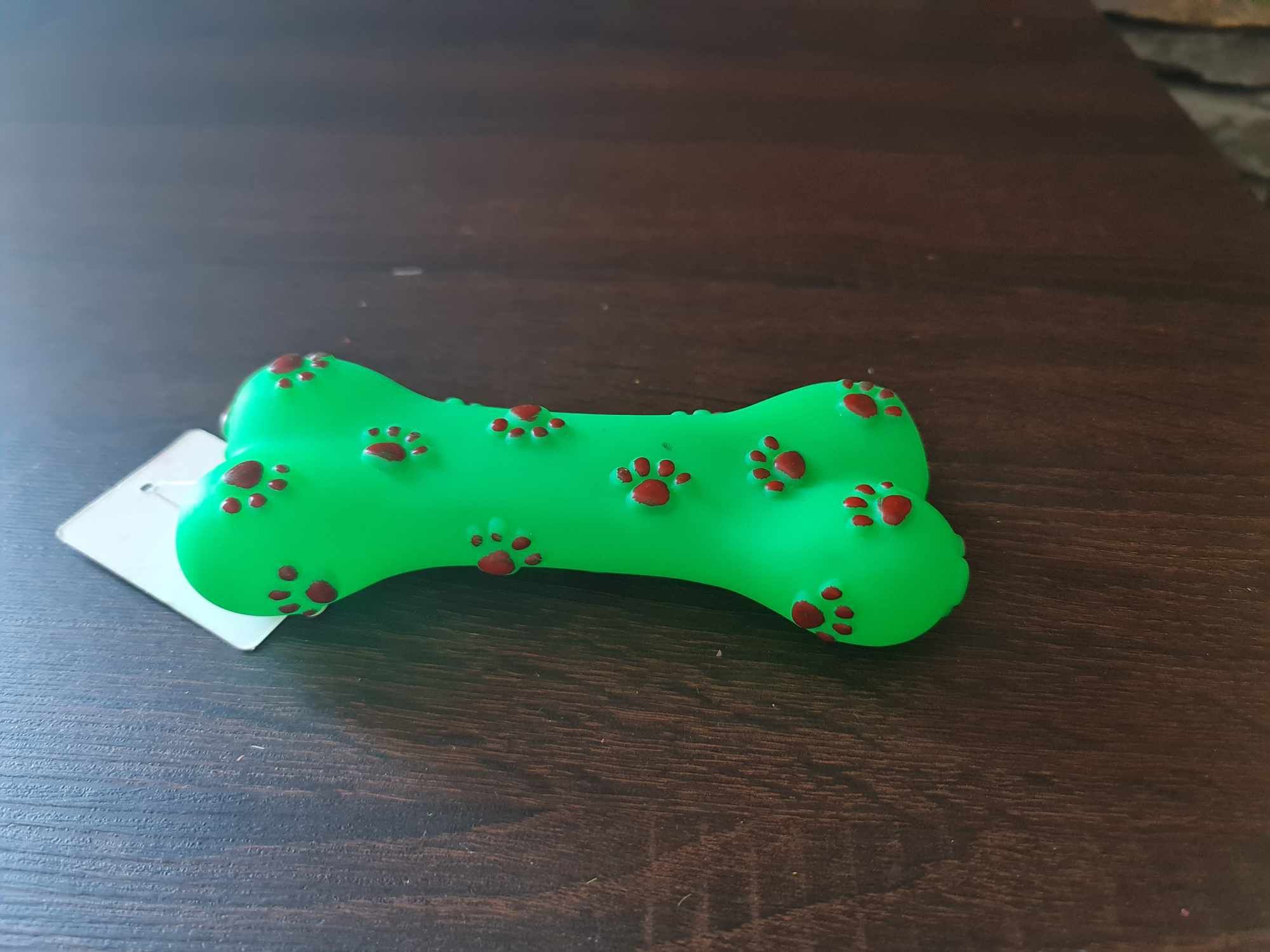 Zabawka dla psa kość piszcząca zielona 49TKNZW