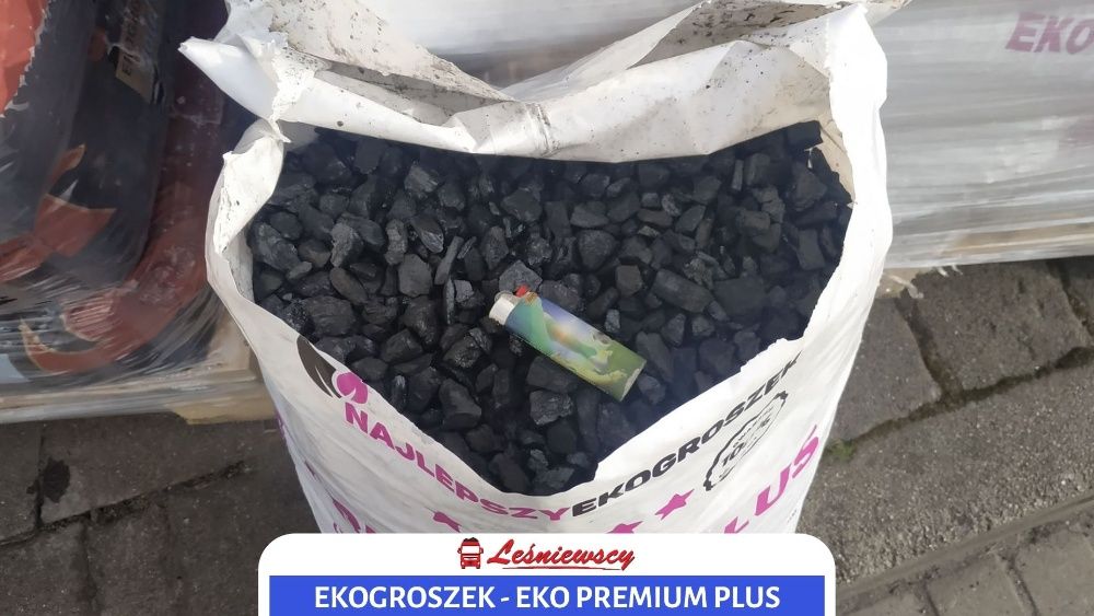 Najlepszy EKOGROSZEK-EKO PREMIUM PLUS popiół do 3% 29-27Mj transport