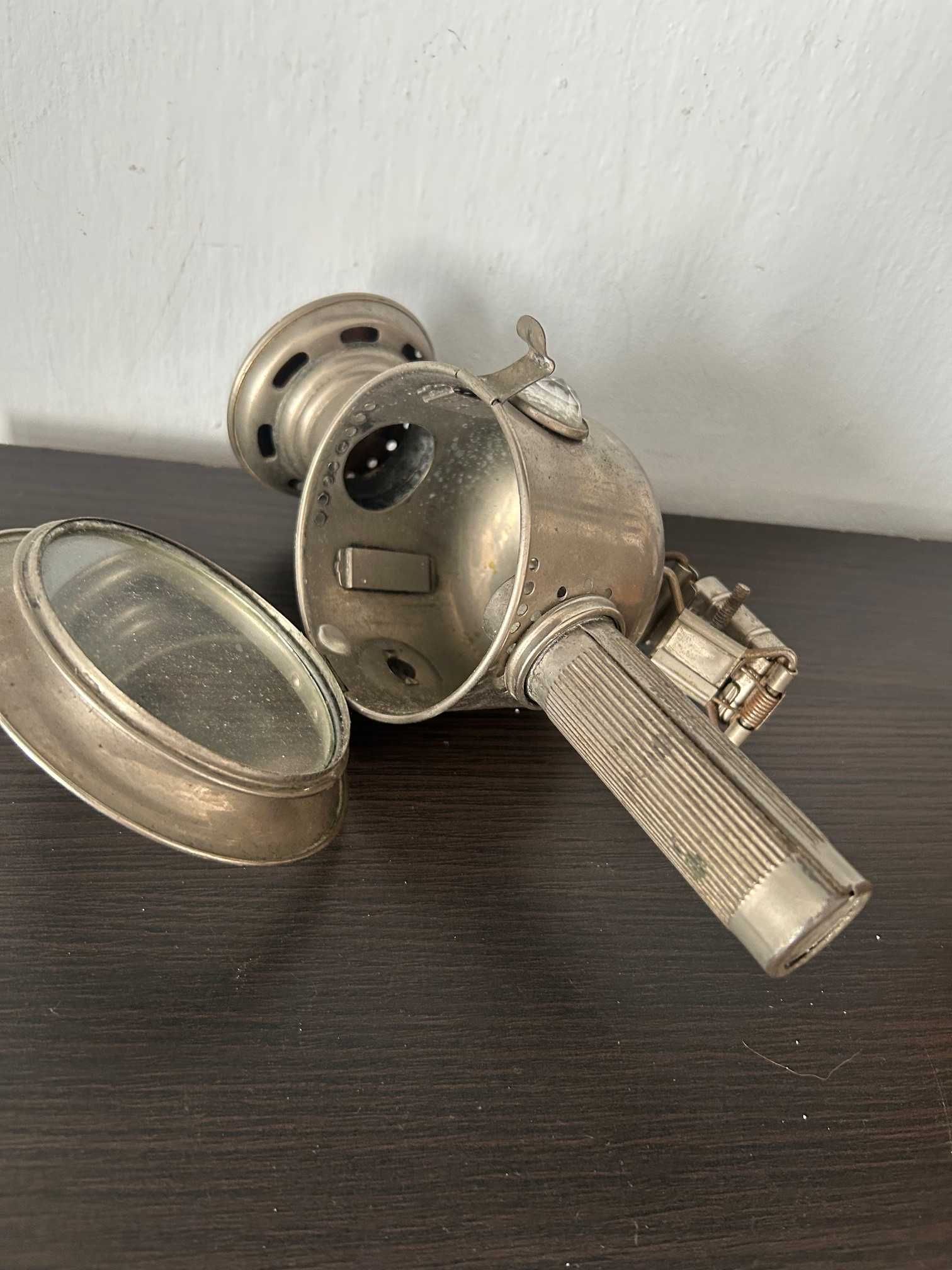 Przedwojenna zabytkowa lampa Radsonne do powozu bryczki na świeczkę